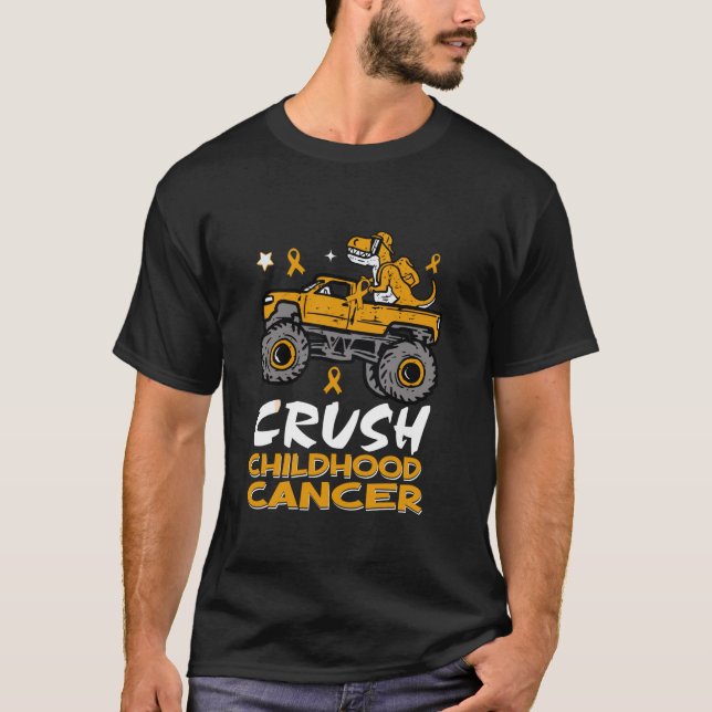 Dinosaurier Crush Kinderkrebs-Aufklärungsmonster T-Shirt (Vorderseite)