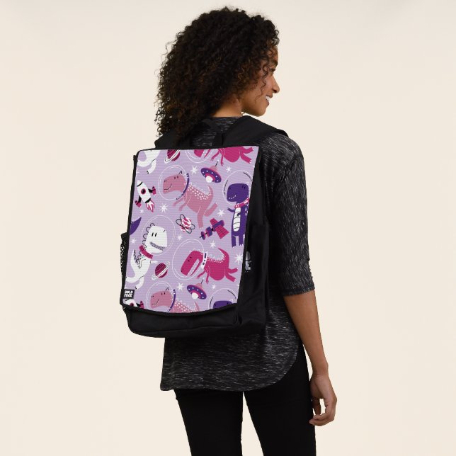 Dinosaurier, Cute Dinosaurier, Sterne, Raumschiff Rucksack (Ausgewaschen)
