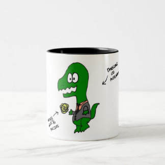Dinosaurier der Leistung Zweifarbige Tasse