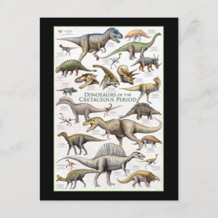 Dinosaurier-Diagramm Hintergrund  Postkarte