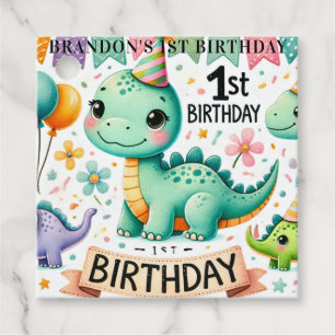 Dinosaurier Dino 1. Geburtstagsfeier Geschenkanhänger