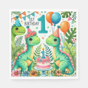 Dinosaurier Dino 1. Geburtstagsfeier Serviette