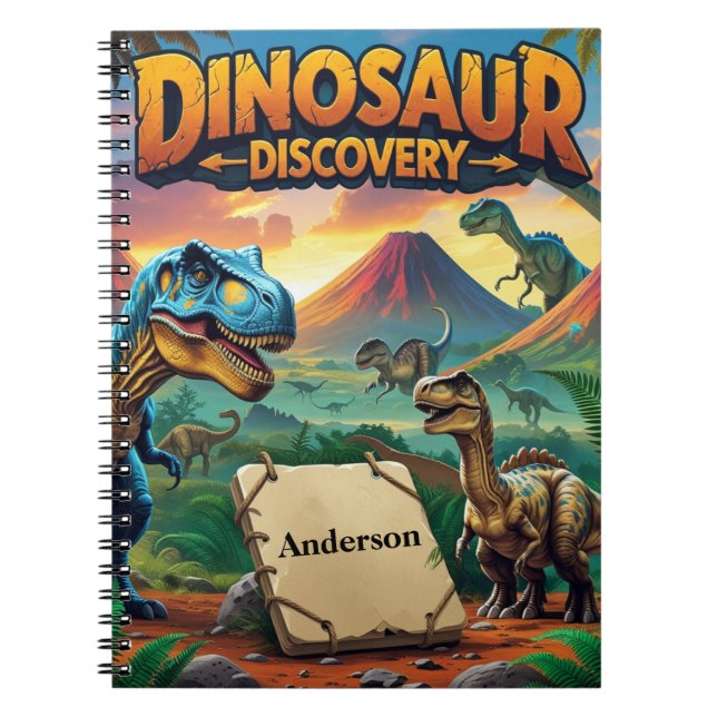 Dinosaurier Discovery - Personalisiert prähistoris Notizblock (Vorderseite)