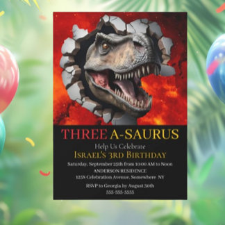Dinosaurier, druckbarer Geburtstag Einladung