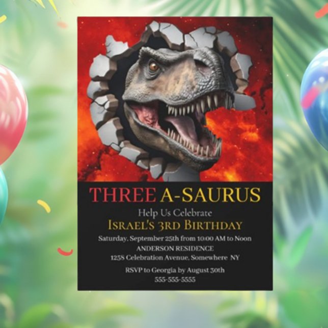 Dinosaurier, druckbarer Geburtstag Einladung (Join Us for a Dino-Mite Birthday Party!)