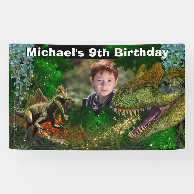 Dinosaurier Dschungel T-Rex Jungs Foto prähistoris Banner (Horizontal)