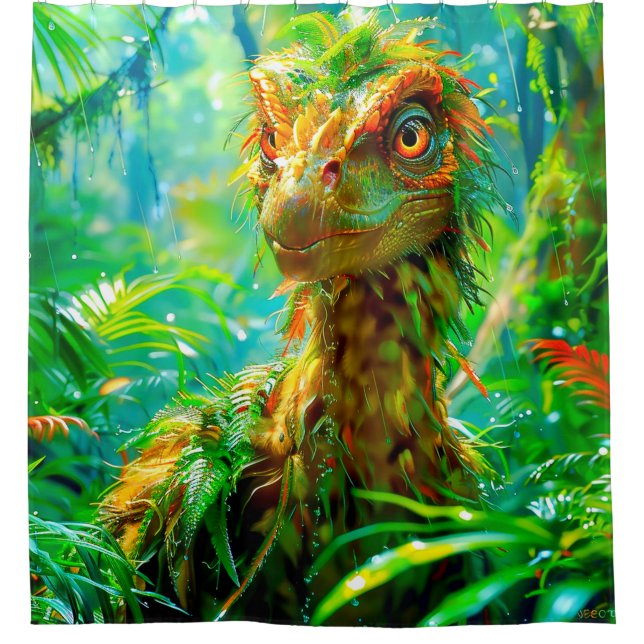 Dinosaurier Duschvorhang (Vorderseite)