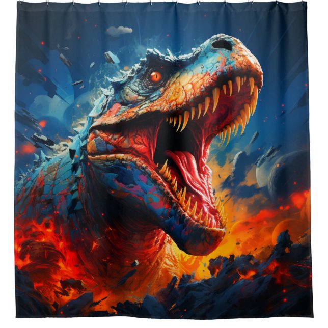 Dinosaurier Duschvorhang (Vorderseite)