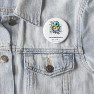 Dinosaurier-Ei Süße Wasserfarbe Blätter Baby Showe Button