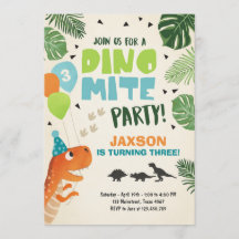 Dinosaurier Einladung Dino mite T-Rex Party zum Ge
