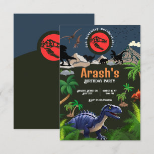 Dinosaurier Einladung, Dinosaur Geburtstag Einladung