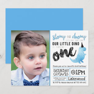 Dinosaurier Einladung Stomp und Chomp Erster Gebur