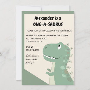 Dinosaurier Einladung zum 1. Geburtstag 1 Jahr alt