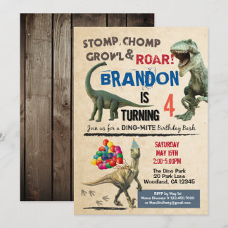 Dinosaurier Einladung zum Geburtstag