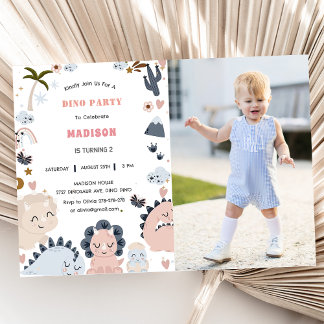Dinosaurier Erstes Geburtstags-Dino-Party Einladung