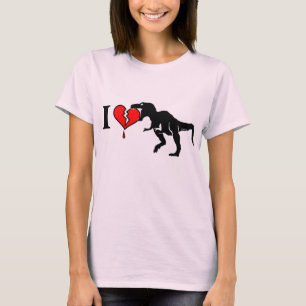 Dinosaurier essen Herz T-Shirt