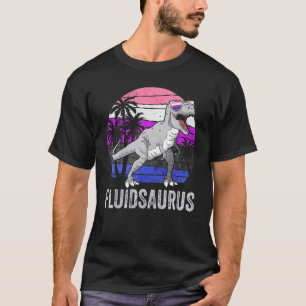 Dinosaurier-Fahne für Gender Fluid Pride LGBTQ Flu T-Shirt