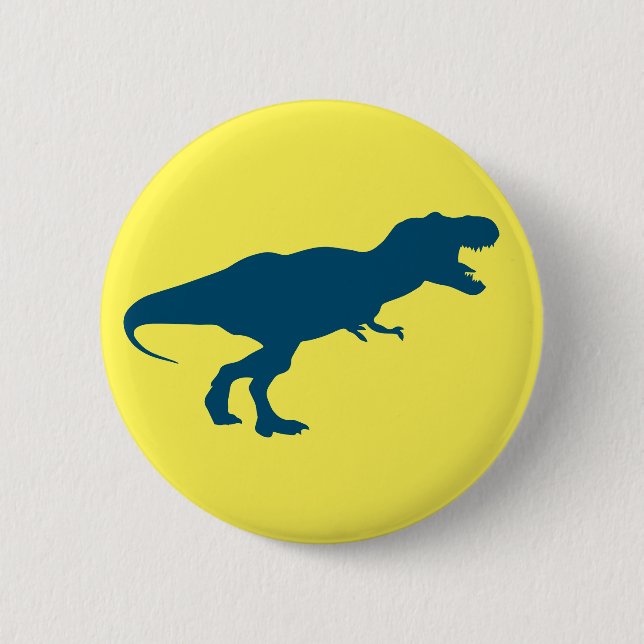 Dinosaurier farbenfroh gelb button (Vorderseite)