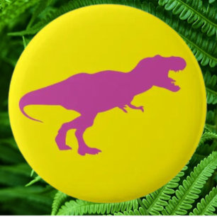 Dinosaurier farbenfroh gelb button