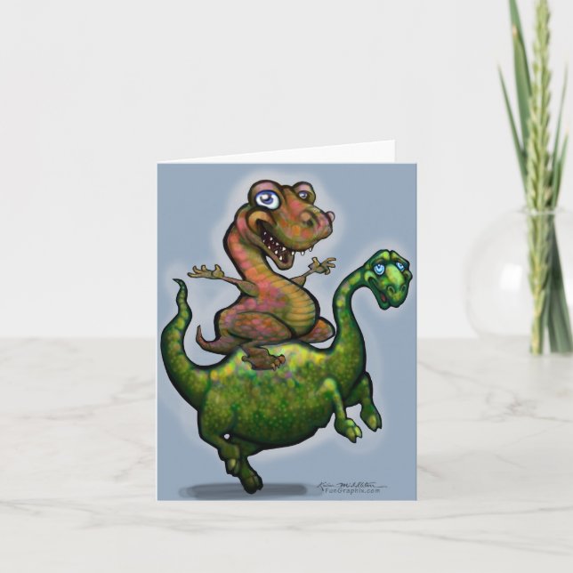 Dinosaurier Feiertagskarte (Vorderseite)