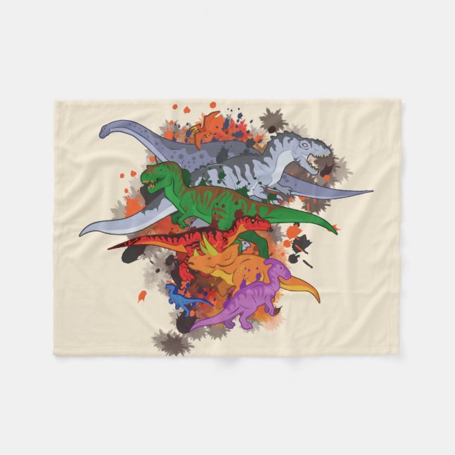 Dinosaurier Fleecedecke (Vorderseite (Horizontal))