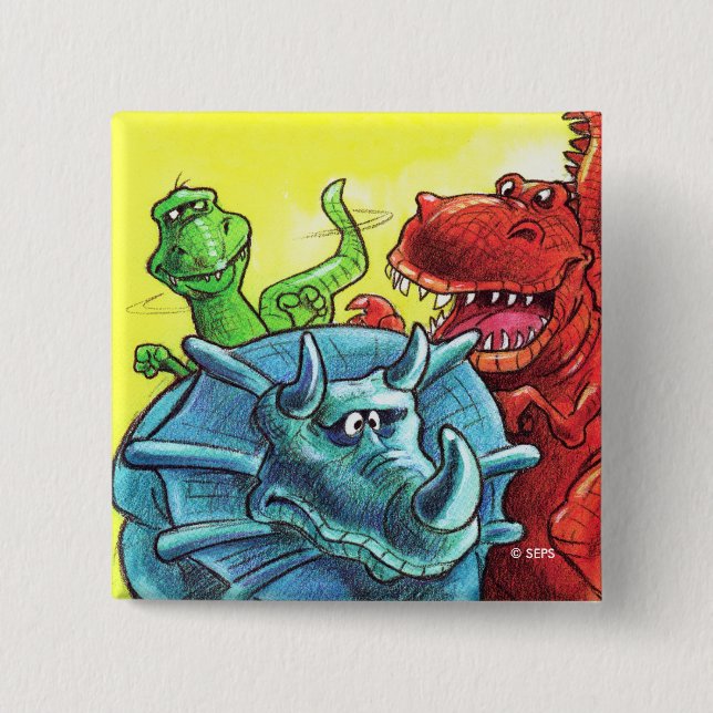 Dinosaurier-Freunde Button (Vorderseite)