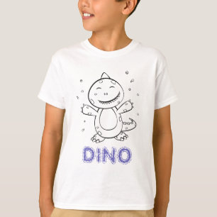 Dinosaurier - Geätztes Tier - Schwarz, Weiß und Li T-Shirt