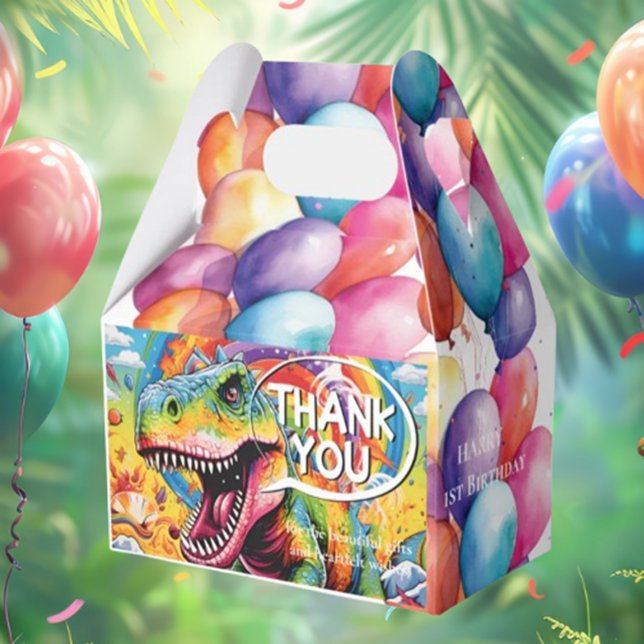 Dinosaurier Geburtstag bunt niedlich Geschenkschachtel (Cute Dinosaur Birthday Favor Boxes: Colorful Fun for Kids!)