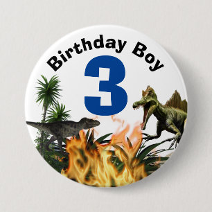 Dinosaurier Geburtstag DIY age t rex prähistorisch Button