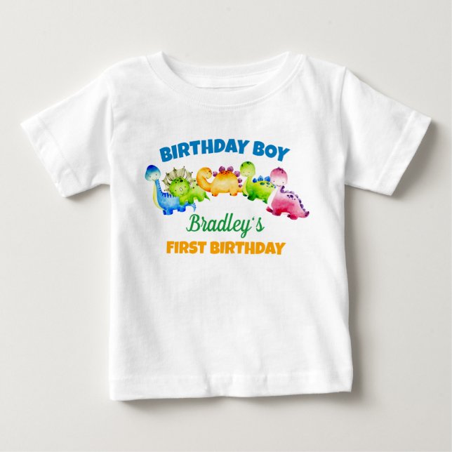 Dinosaurier Geburtstag personalisiert passende Fam Baby T-shirt (Vorderseite)
