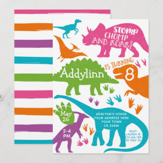 Dinosaurier-Geburtstags-Einladung Einladung
