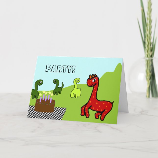 Dinosaurier-Geburtstags-Party Einladung (Vorderseite)