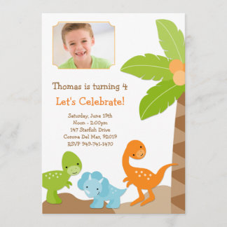 Dinosaurier-Geburtstags-Party Einladung
