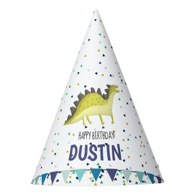 Dinosaurier-Geburtstags-Party-Hut Partyhütchen (Vorderseite)
