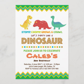 Dinosaurier-Geburtstags-Party Invitaton Einladung