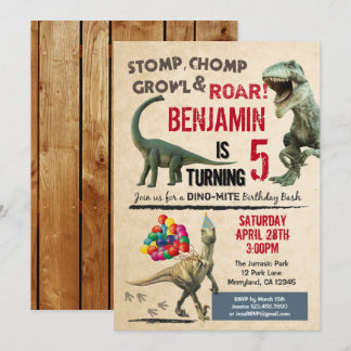 Dinosaurier Geburtstagseinladung Einladung