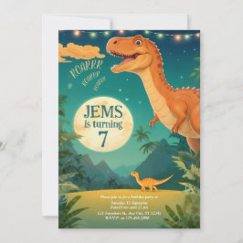 Dinosaurier Geburtstagseinladung, Juraswelt Einladung