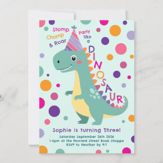 Dinosaurier Geburtstagsparty Kinder Einladung