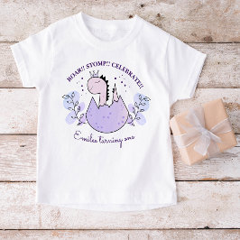 Dinosaurier Geburtstagsparty Pink Lila Baby T-shirt