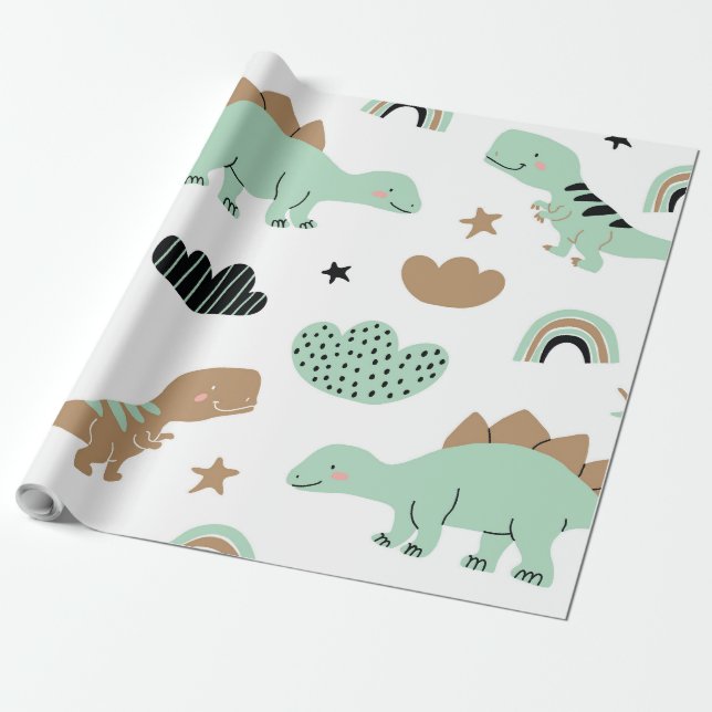 Dinosaurier Geschenkpapier (Ungerollt)
