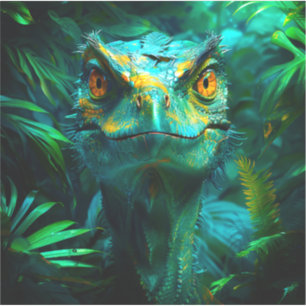 Dinosaurier-Gesicht eines einschüchternden Dschung Aufkleber