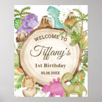 Dinosaurier Girl 1. Geburtstag Baby Dusche Willkom