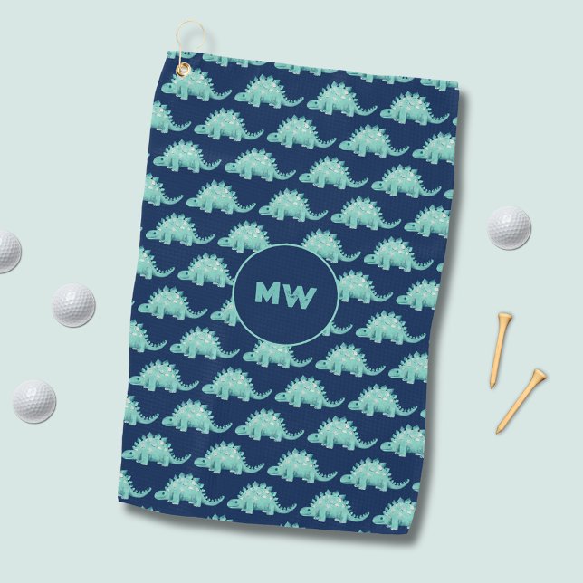 Dinosaurier Golf Towel Golfhandtuch (Personalised  Dinosaur pattern golf towel.  Customize with your own name, initials or choice of text)