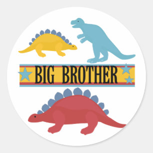 Dinosaurier-großer Bruder Runder Aufkleber