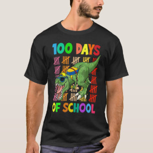 Dinosaurier Happy 100th Day of School Dino Kinder  T-Shirt