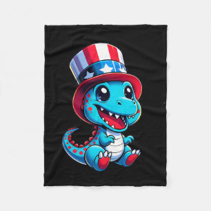 Dinosaurier Happy 4. Juli Unabhängigkeitstag Männe Fleecedecke