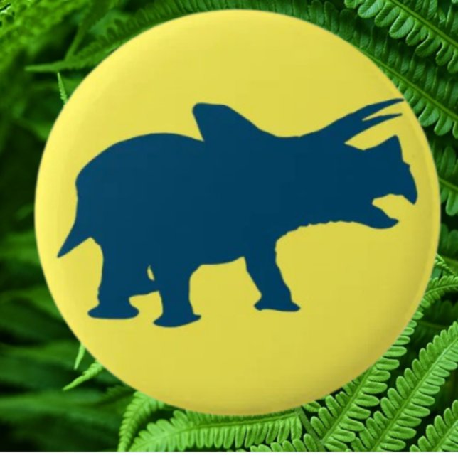 Dinosaurier Happy Party Yellow Button (Bring your dream party to life with our selection of quality Dinosaur themed party supplies )