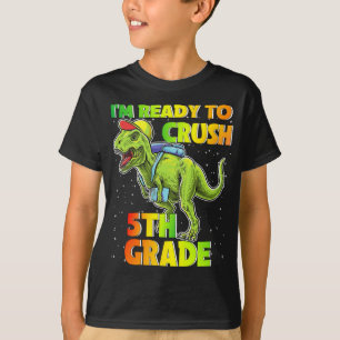 Dinosaurier Ich bin bereit, 5. Klasse wieder zu sc T-Shirt