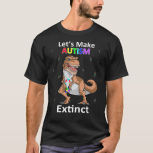 Dinosaurier Ich trage Blau für Autismus Sensibilis T-Shirt