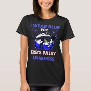 Dinosaurier Ich trage Blau für das PALSY-Bewusstse T-Shirt